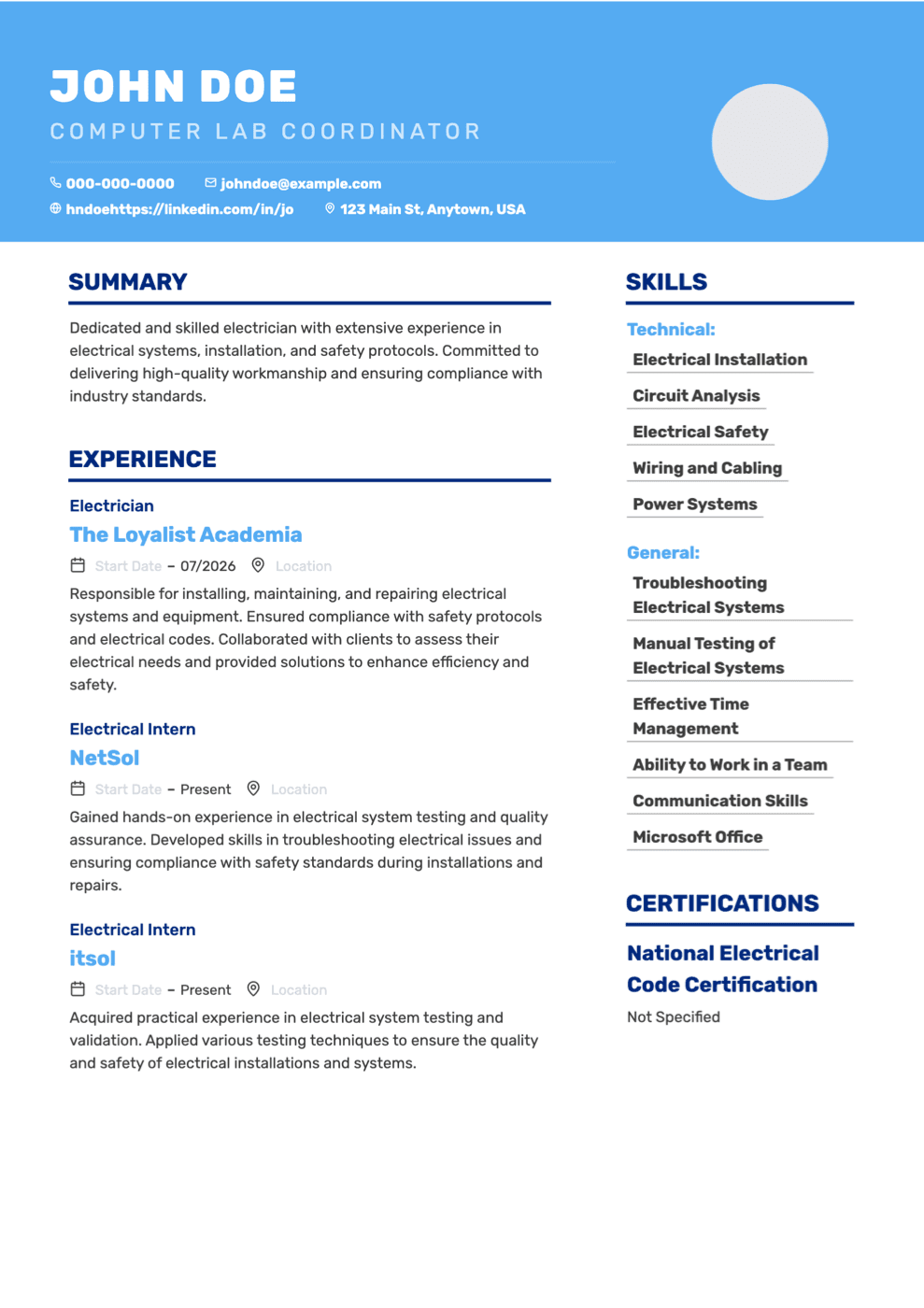 Creative resume template preview