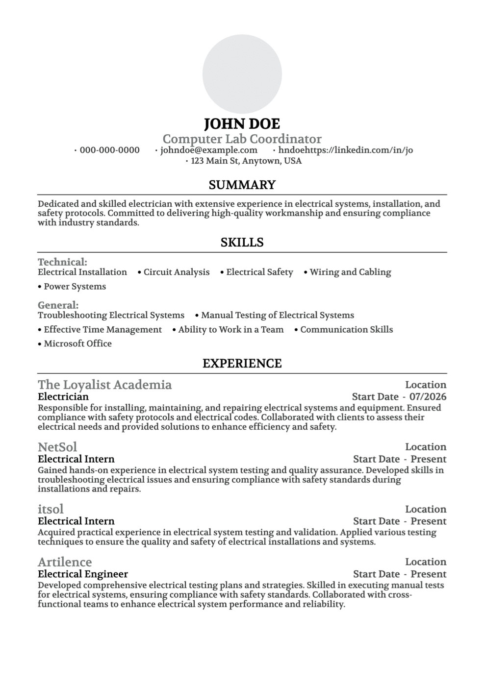 IVY League resume template preview
